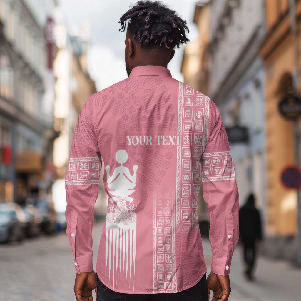 Personalized Adinkra Afro-Akan Culture Long Sleeve Button Shirt Duafe - Women's Day