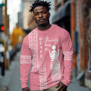 Personalized Adinkra Afro-Akan Culture Long Sleeve Shirt Duafe - Women's Day
