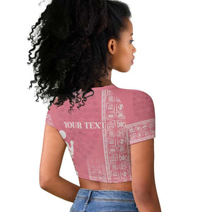 Personalized Adinkra Afro-Akan Culture Raglan Cropped T shirt Duafe - Women's Day