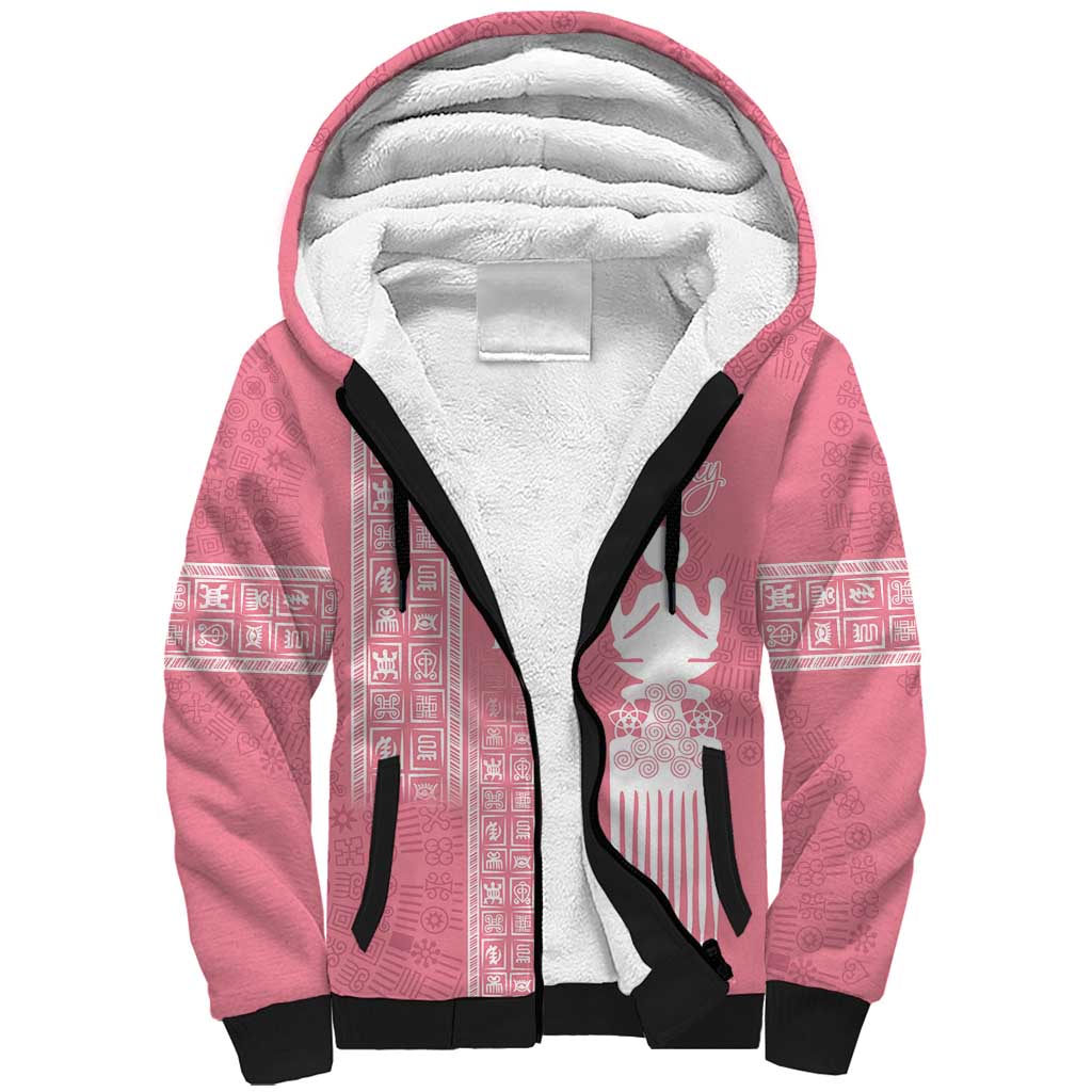 Personalized Adinkra Afro-Akan Culture Sherpa Hoodie Duafe - Women's Day