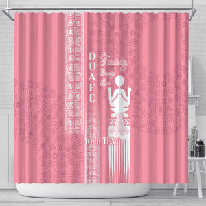 Personalized Adinkra Afro-Akan Culture Shower Curtain Duafe - Women's Day
