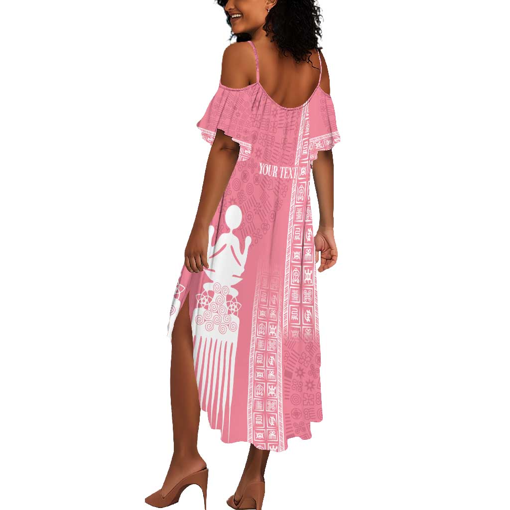 Personalized Adinkra Afro-Akan Culture Summer Maxi Dress Duafe - Women's Day