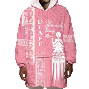 Personalized Adinkra Afro-Akan Culture Wearable Blanket Hoodie Duafe - Women's Day