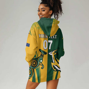 Personalised Australia Mix South Africa Rugby Hoodie Dress Wallabies And Springboks - Champions Special Ver