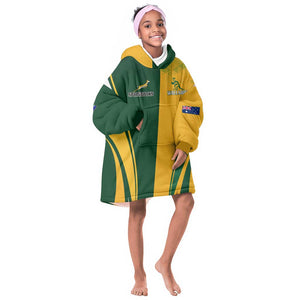 Personalised Australia Mix South Africa Rugby Kid Wearable Blanket Hoodie Wallabies And Springboks - Champions Special Ver