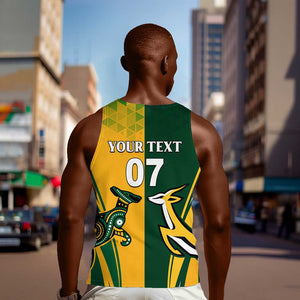 Personalised Australia Mix South Africa Rugby Men Tank Top Wallabies And Springboks - Champions Special Ver