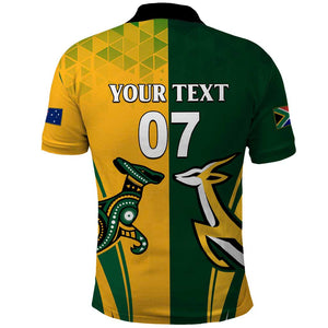 Personalised Australia Mix South Africa Rugby Polo Shirt Wallabies And Springboks - Champions Special Ver