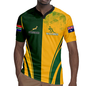 Personalised Australia Mix South Africa Rugby Rugby Jersey Wallabies And Springboks - Champions Special Ver