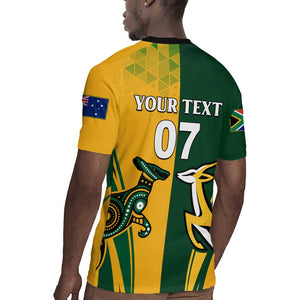 Personalised Australia Mix South Africa Rugby Rugby Jersey Wallabies And Springboks - Champions Special Ver