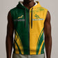 Personalised Australia Mix South Africa Rugby Sleeveless Zip Hoodie Wallabies And Springboks - Champions Special Ver - African Pride