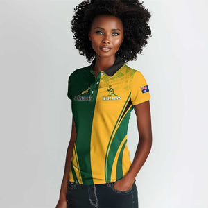 Personalised Australia Mix South Africa Rugby Women Polo Shirt Wallabies And Springboks - Champions Special Ver