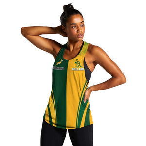 Personalised Australia Mix South Africa Rugby Women Racerback Tank Wallabies And Springboks - Champions Special Ver