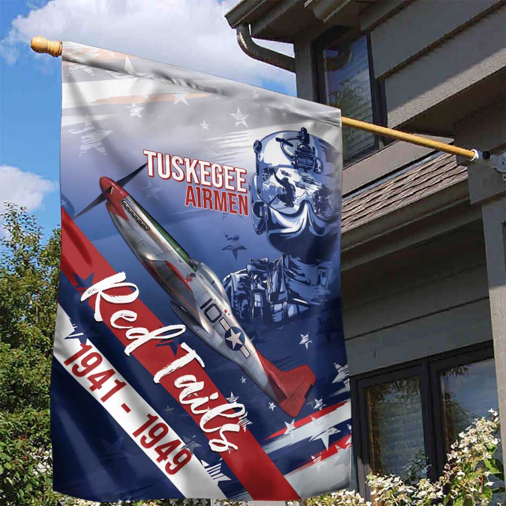 Tuskegee Airmen Red Tails Garden Flag Straighten Up and Fly Right - Blue White - African Pride