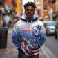 Tuskegee Airmen Red Tails Hoodie Straighten Up and Fly Right - Blue White - African Pride