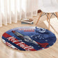 Tuskegee Airmen Red Tails Round Carpet Straighten Up and Fly Right - Blue White - African Pride
