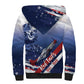 Tuskegee Airmen Red Tails Sherpa Hoodie Straighten Up and Fly Right - Blue White - African Pride