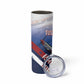 Tuskegee Airmen Red Tails Skinny Tumbler Straighten Up and Fly Right - Blue White - African Pride