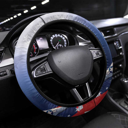 Tuskegee Airmen Red Tails Steering Wheel Cover Straighten Up and Fly Right - Blue White - African Pride