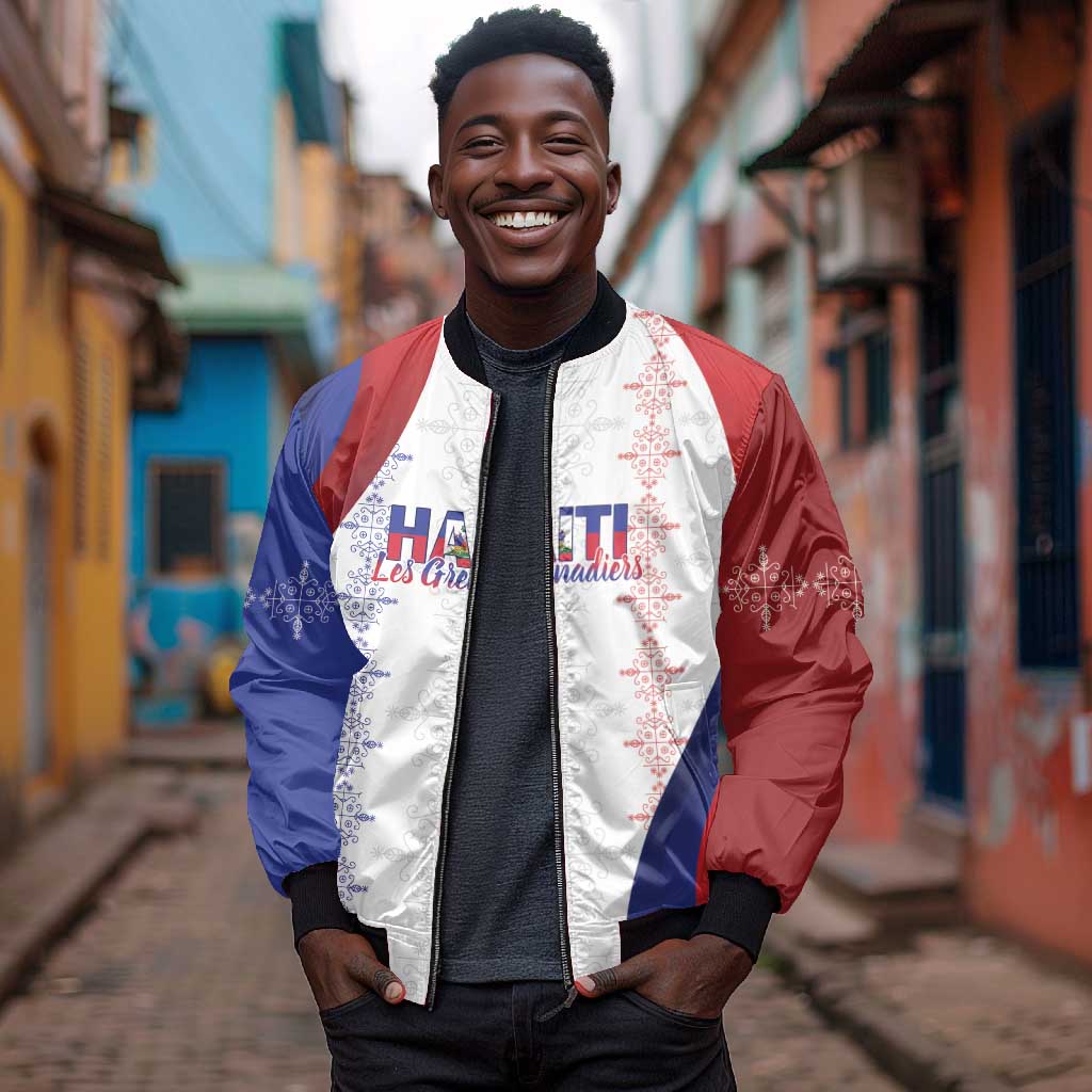 Les Grenadiers Afro-Haiti Personalized Bomber Jacket Voodoo Veve Papa Legba - African Pride