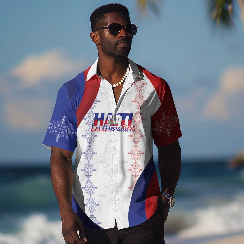 Les Grenadiers Afro-Haiti Personalized Hawaiian Shirt Voodoo Veve Papa Legba LT7
