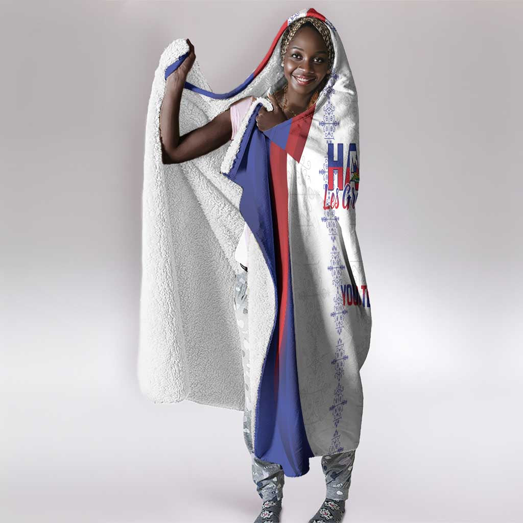 Les Grenadiers Afro-Haiti Personalized Hooded Blanket Voodoo Veve Papa Legba - African Pride