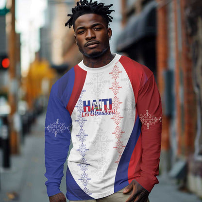 Les Grenadiers Afro-Haiti Personalized Long Sleeve Shirt Voodoo Veve Papa Legba - African Pride