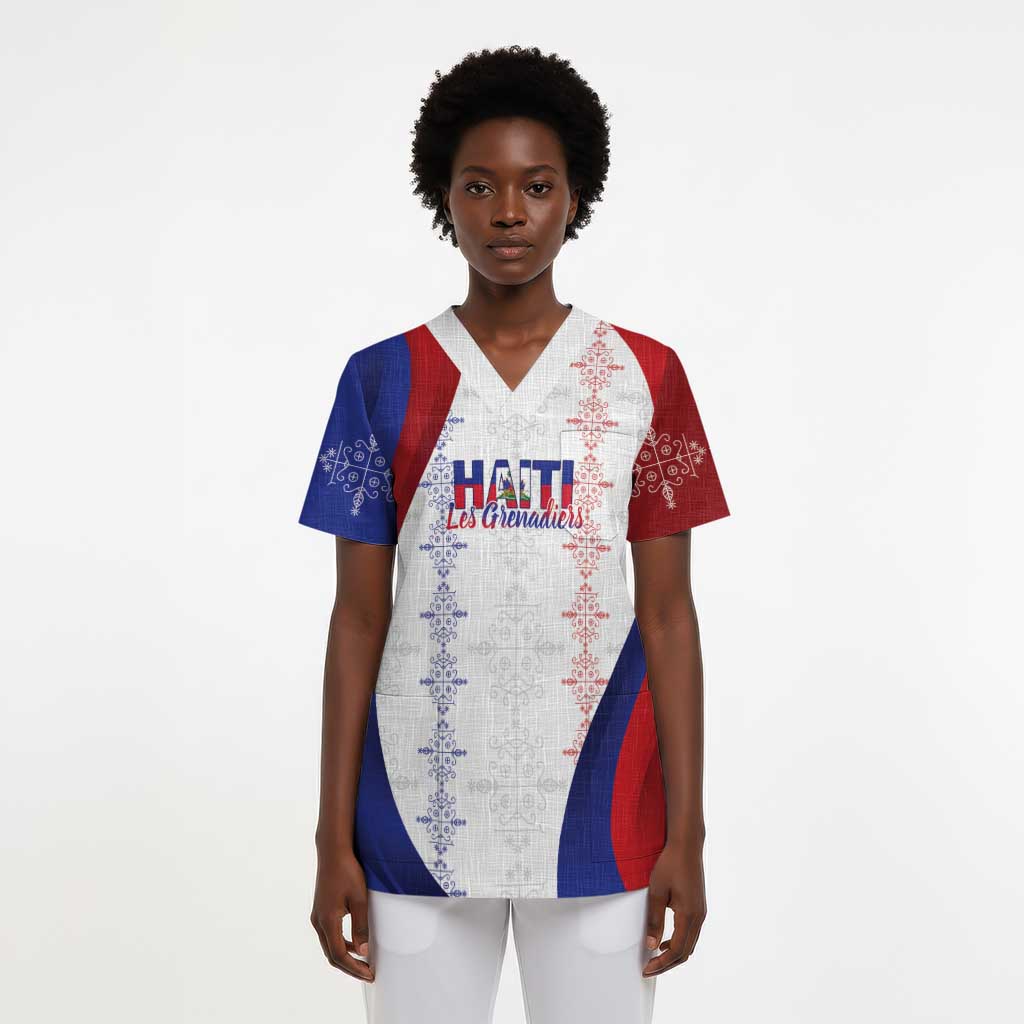 Les Grenadiers Afro-Haiti Personalized Scrub Top Voodoo Veve Papa Legba - African Pride