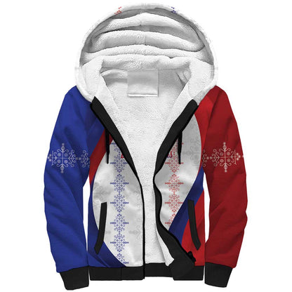 Les Grenadiers Afro-Haiti Personalized Sherpa Hoodie Voodoo Veve Papa Legba - African Pride