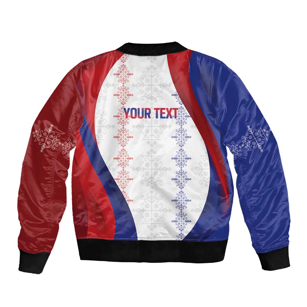 Les Grenadiers Afro-Haiti Personalized Sleeve Zip Bomber Jacket Voodoo Veve Papa Legba - African Pride