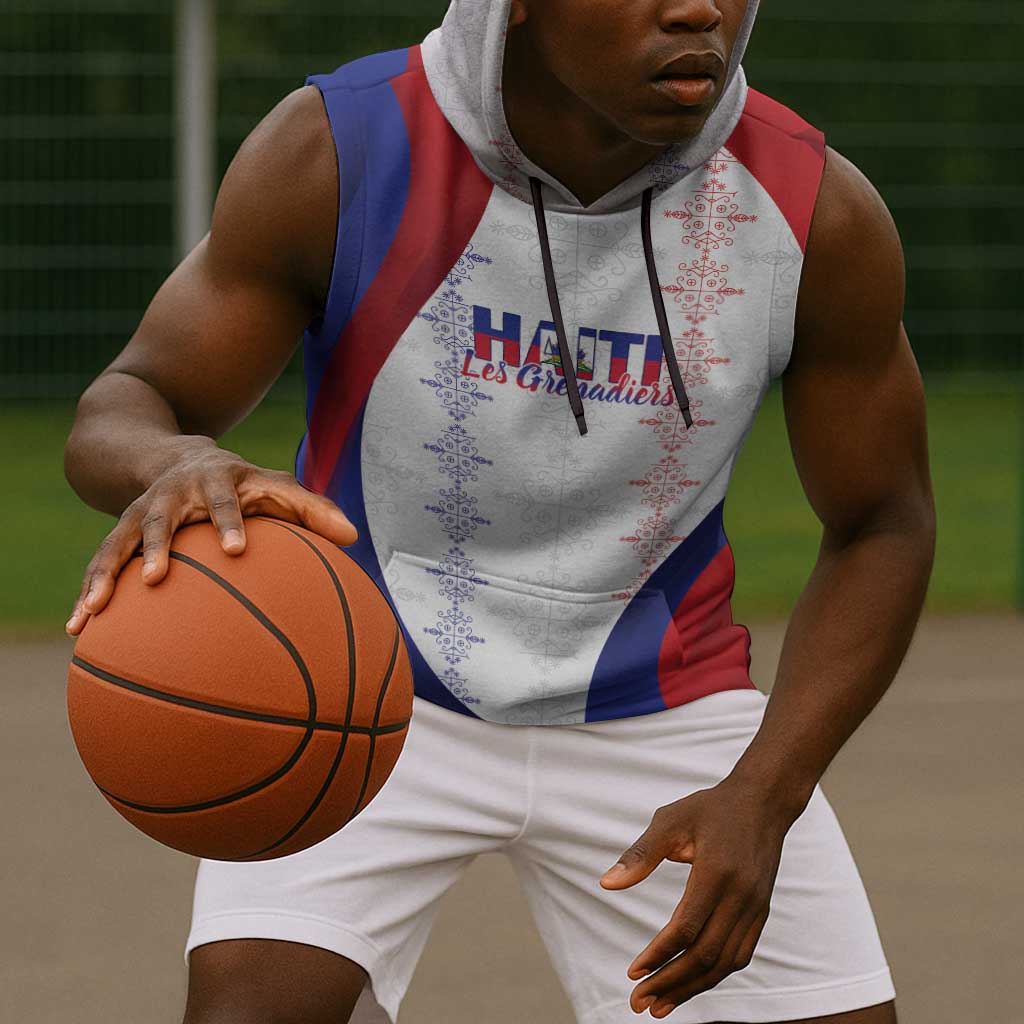 Les Grenadiers Afro-Haiti Personalized Sleeveless Hoodie Voodoo Veve Papa Legba - African Pride