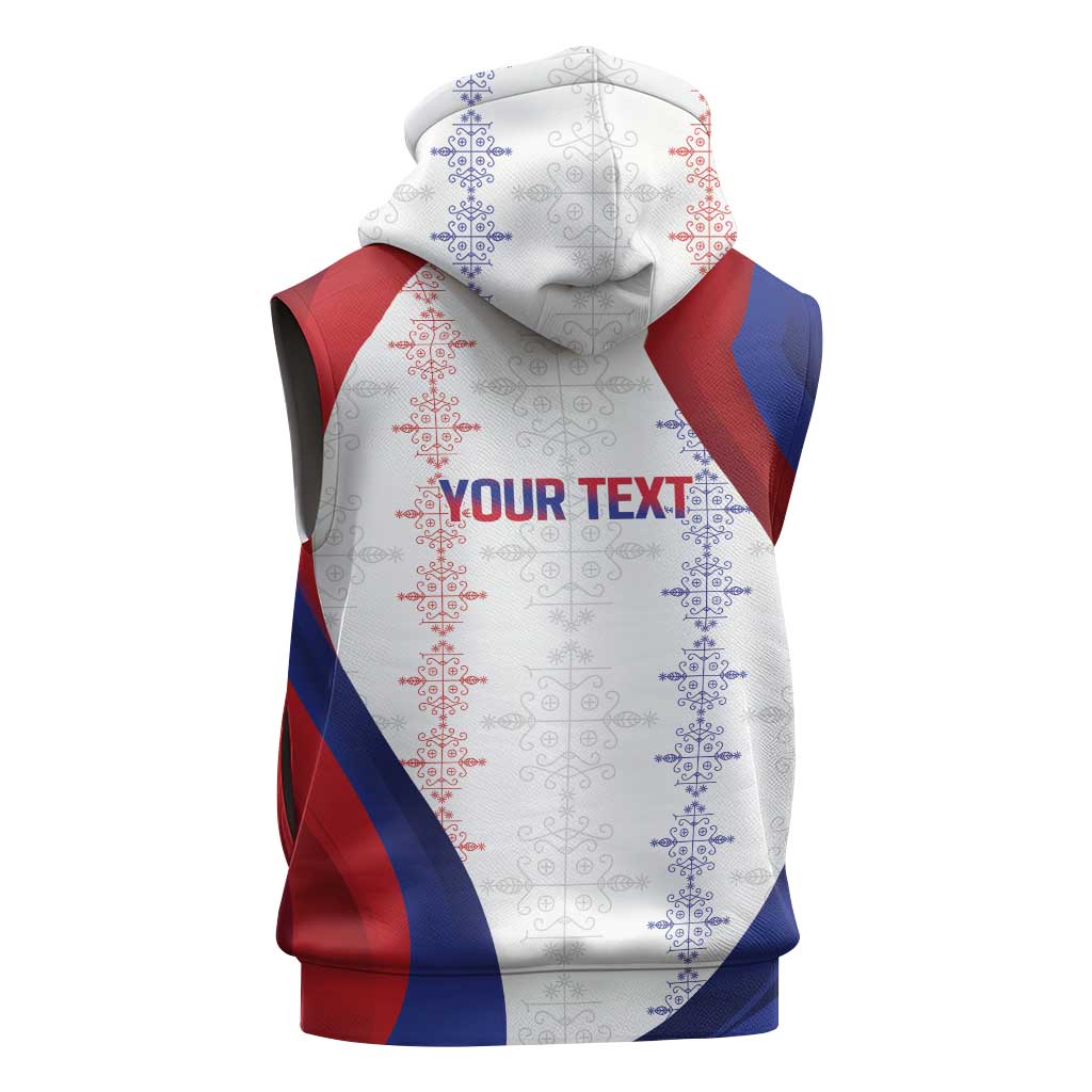 Les Grenadiers Afro-Haiti Personalized Sleeveless Zip Hoodie Voodoo Veve Papa Legba - African Pride
