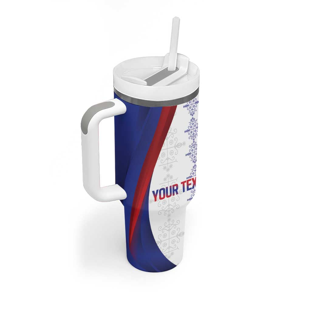 Les Grenadiers Afro-Haiti Personalized Tumbler With Handle Voodoo Veve Papa Legba - African Pride