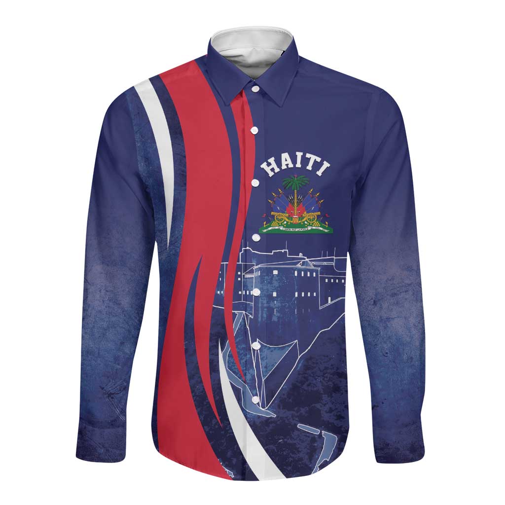 Personalized Haiti Citadelle Laferrière Long Sleeve Button Shirt Grunge Style
