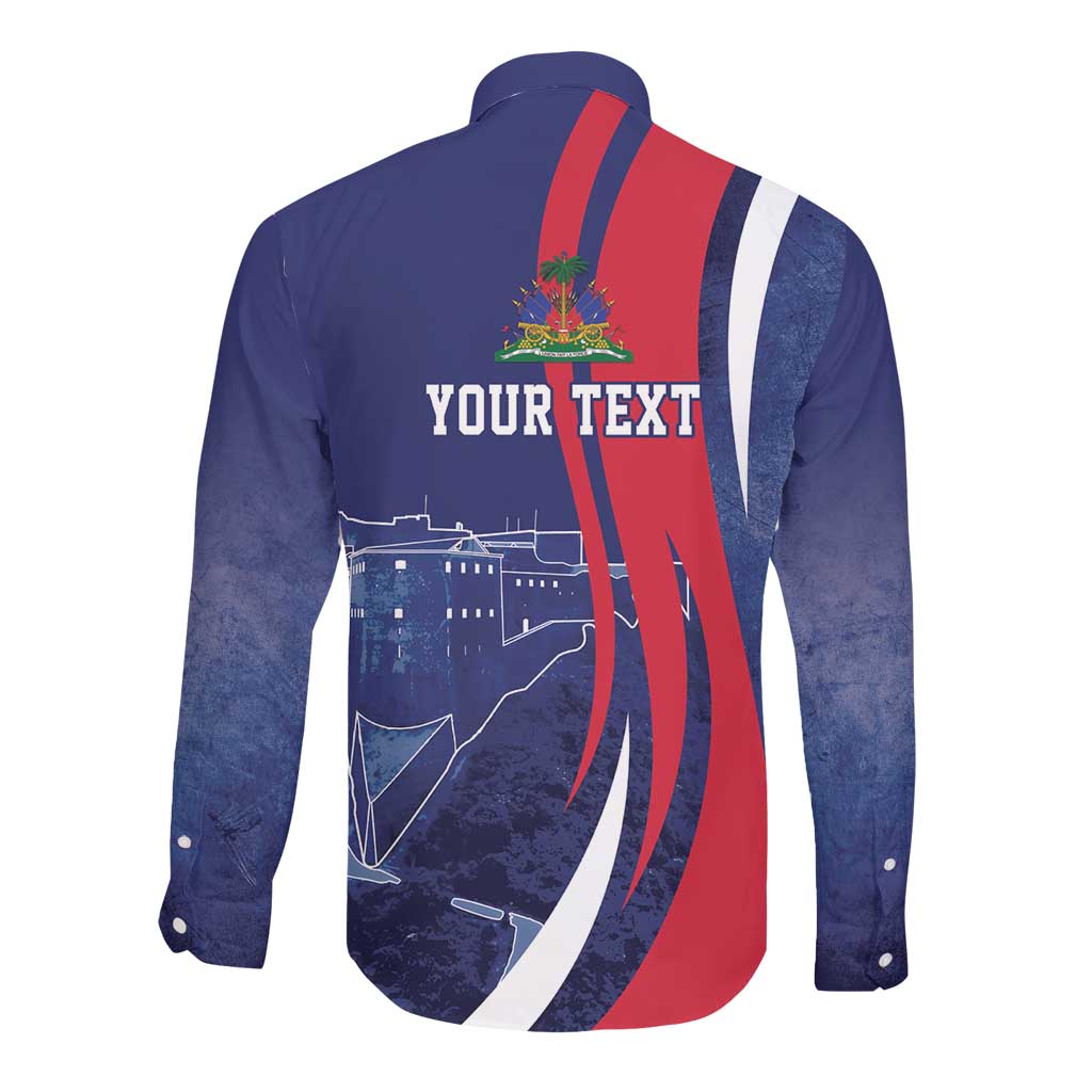 Personalized Haiti Citadelle Laferrière Long Sleeve Button Shirt Grunge Style