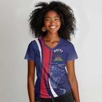 Personalized Haiti Citadelle Laferrière Women V-Neck T-Shirt Grunge Style
