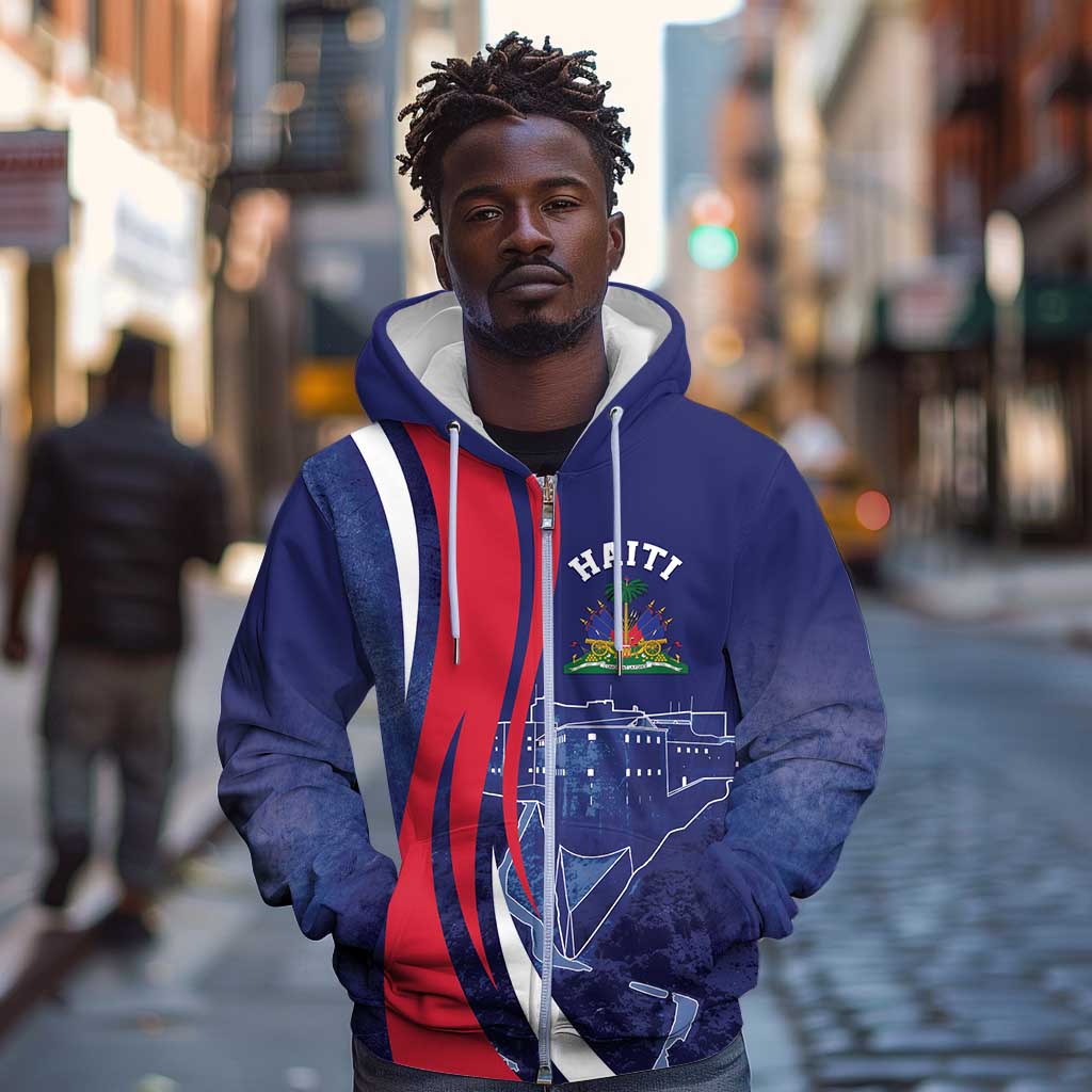 Personalized Haiti Citadelle Laferrière Zip Hoodie Grunge Style