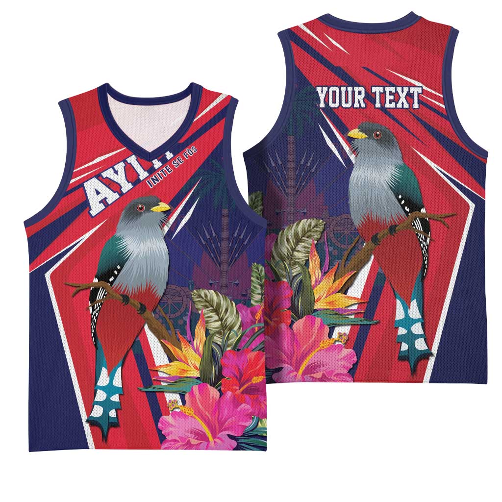 Haiti Personalized Basketball Jersey Hispaniolan Trogon Tropical Vibes LT7