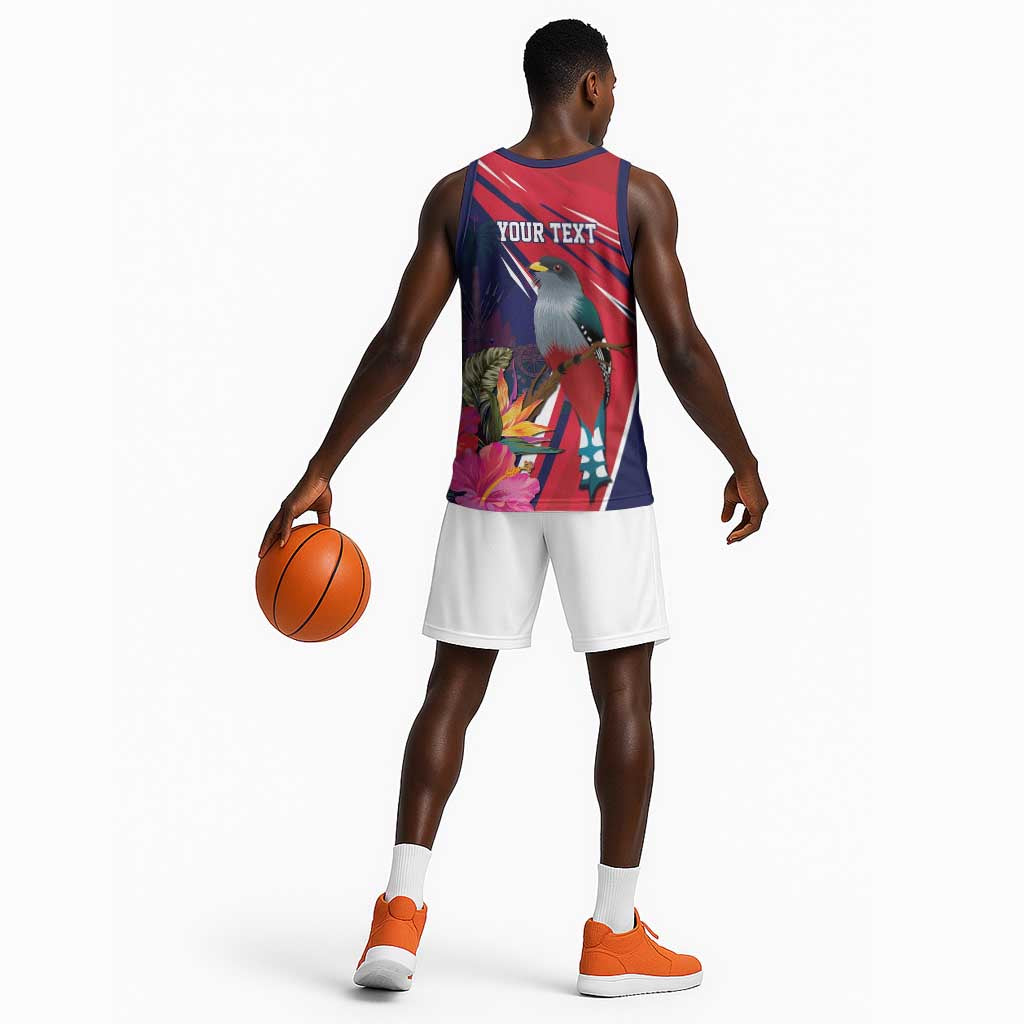 Haiti Personalized Basketball Jersey Hispaniolan Trogon Tropical Vibes LT7