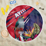 Haiti Personalized Beach Blanket Hispaniolan Trogon Tropical Vibes