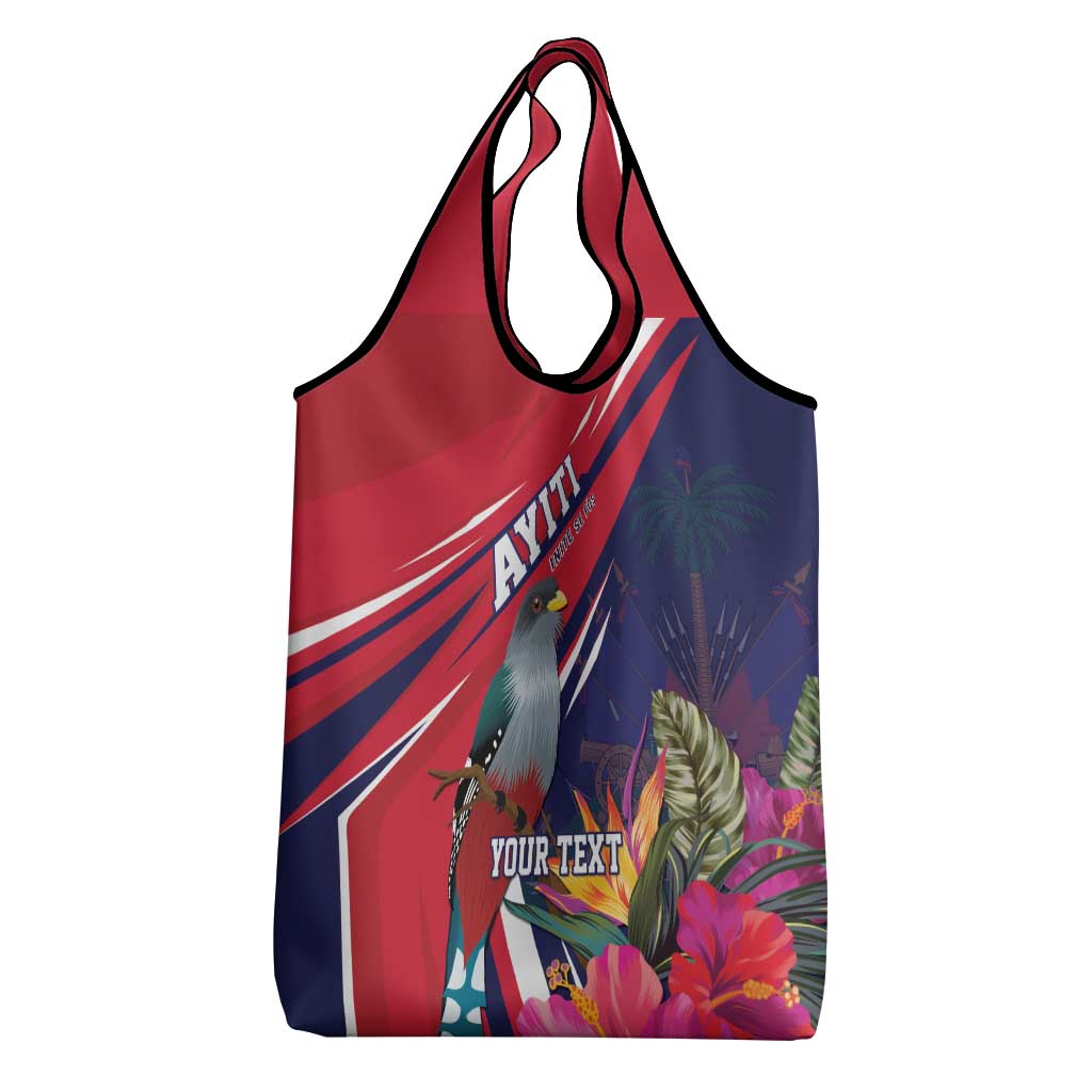 Haiti Personalized Grocery Bag Hispaniolan Trogon Tropical Vibes