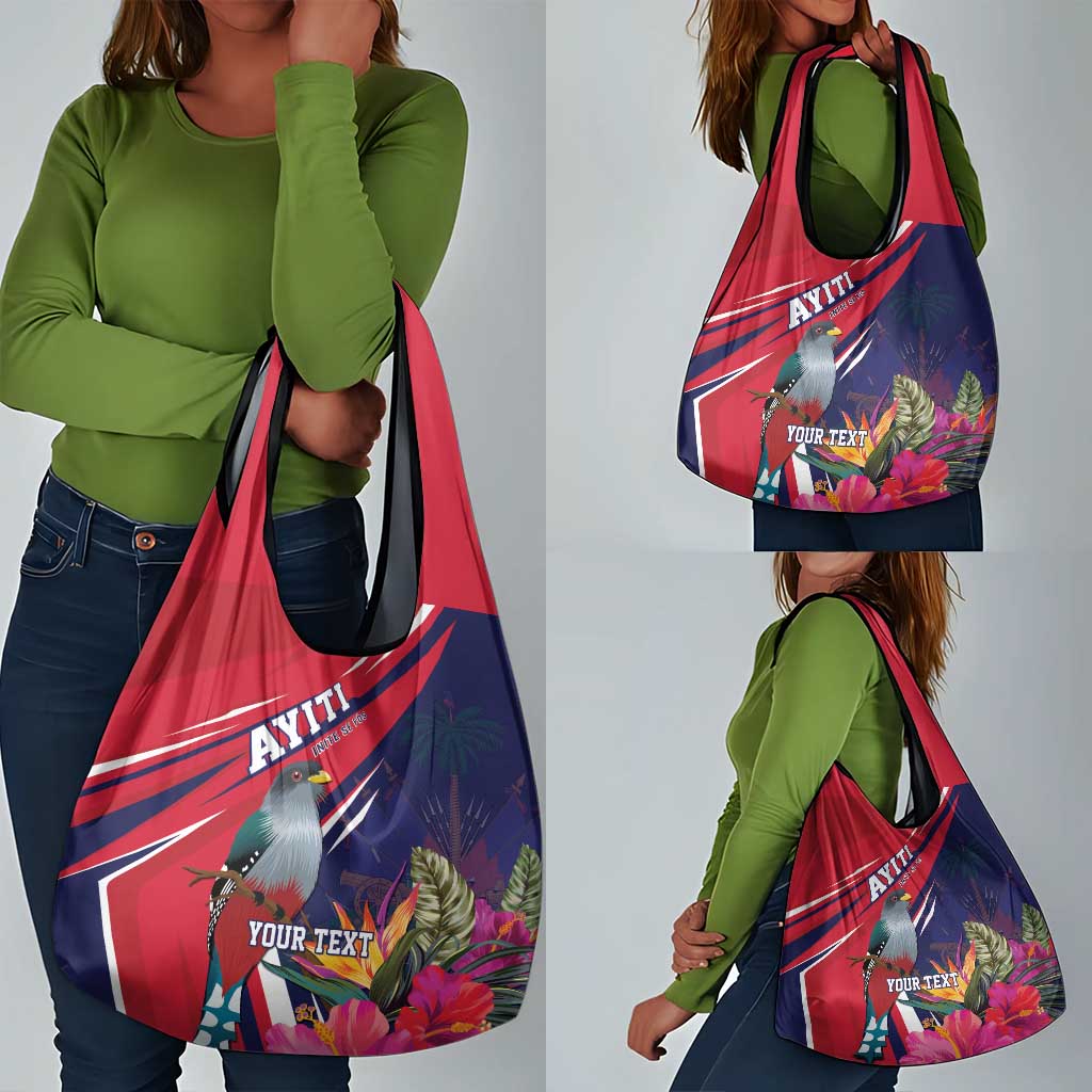 Haiti Personalized Grocery Bag Hispaniolan Trogon Tropical Vibes