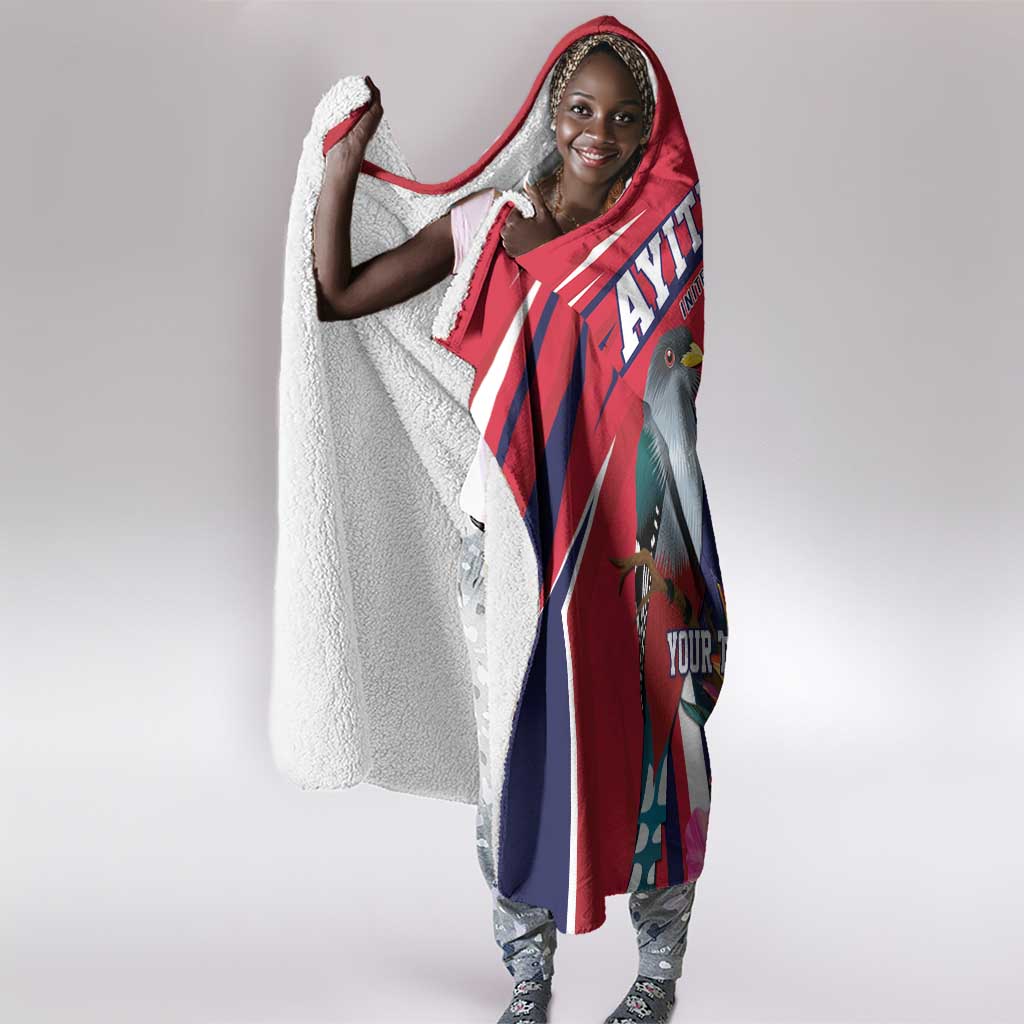 Haiti Personalized Hooded Blanket Hispaniolan Trogon Tropical Vibes