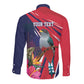 Haiti Personalized Long Sleeve Button Shirt Hispaniolan Trogon Tropical Vibes