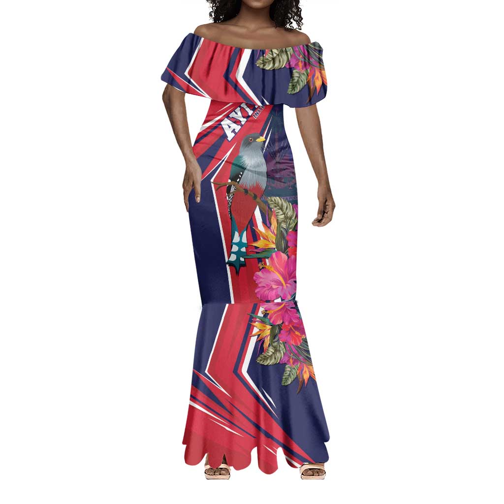 Haiti Personalized Mermaid Dress Hispaniolan Trogon Tropical Vibes