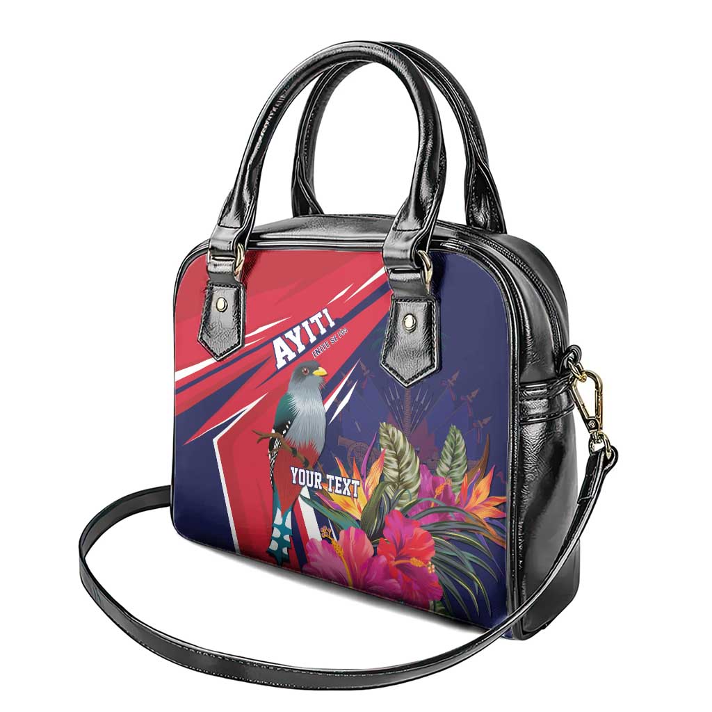 Haiti Personalized Shoulder Handbag Hispaniolan Trogon Tropical Vibes