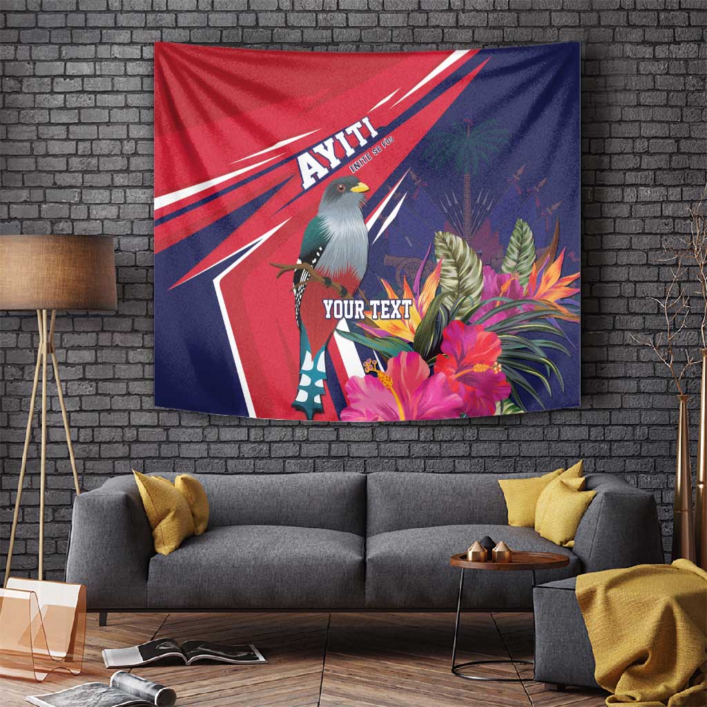 Haiti Personalized Tapestry Hispaniolan Trogon Tropical Vibes