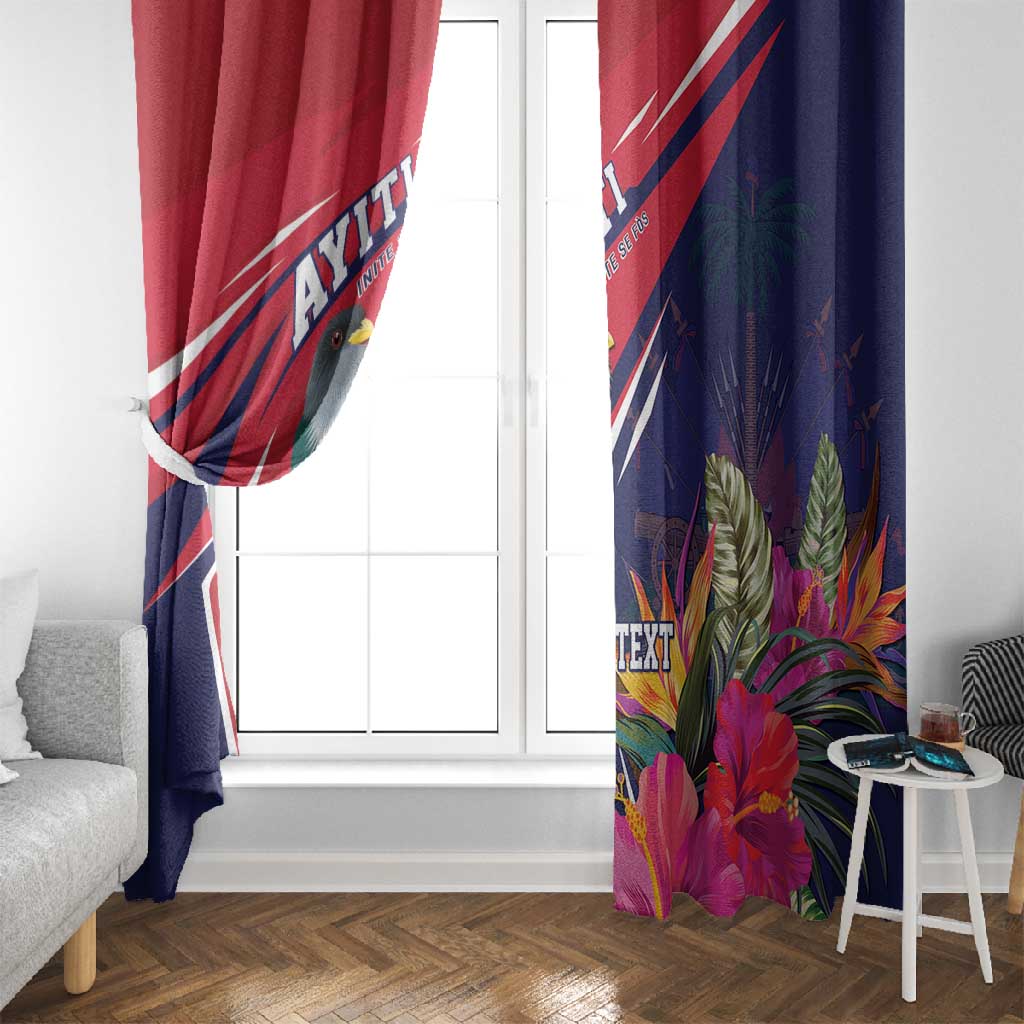 Haiti Personalized Window Curtain Hispaniolan Trogon Tropical Vibes