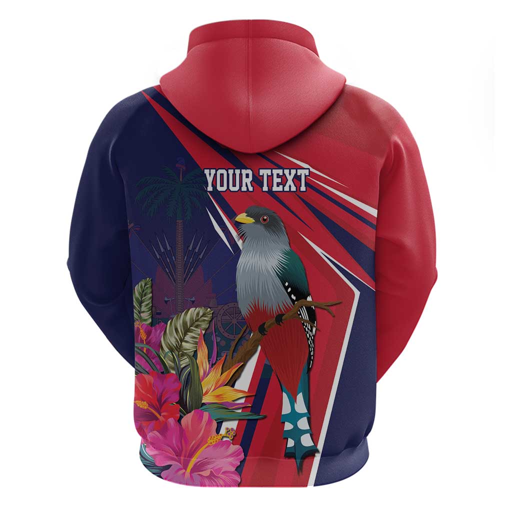 Haiti Personalized Zip Hoodie Hispaniolan Trogon Tropical Vibes