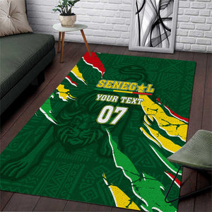 Custom Senegal Football Area Rug Nations Cup 2024 Téranga Lions