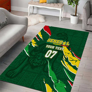 Custom Senegal Football Area Rug Nations Cup 2024 Téranga Lions